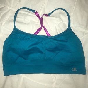 Blue convertible sports bra